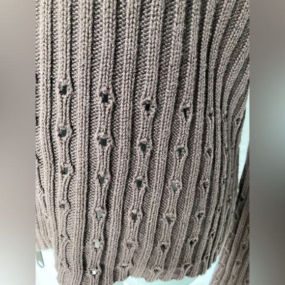 Vertical Design brown double zip knit jacket sweater rib knit construction ☆♡☆♥︎ - Picture 6 of 9